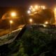 Photo of floodlights illuminating border walls