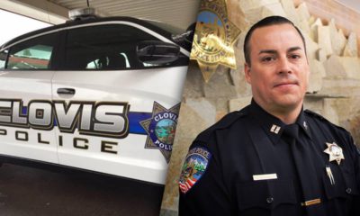 Composite photo of a Clovis Police car and new Police Chief Curt Fleming