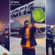Screenshots of a TikTok video that was filmed at the Fresno Airport