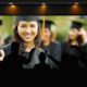 Image conveying virtual high school graduation being shown on local television