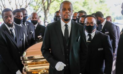 Photo of George Floyd's coffin being carried